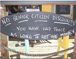 Image result for Funny Senior Citizen Discount Card