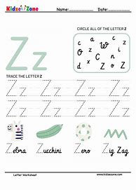 Image result for Tracing the Letters ZZ and Uu