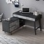 Image result for Black L-shaped Office Desk Real-Wood