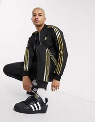 Image result for Black Gold Adidas Tracksuit