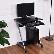 Image result for Computer Desk On Wheels with Top Shelf