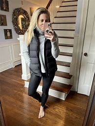 Image result for Puffer Vest with Flare Pants Outfit