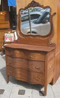 Image result for Antique Dresser with Mirror and Shelves