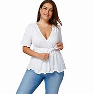 Image result for White Blouse Tops Plus Size