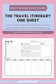 Image result for Printable Travel Itinerary