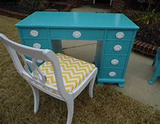 Image result for Small Turquoise Wood Desk with Chair