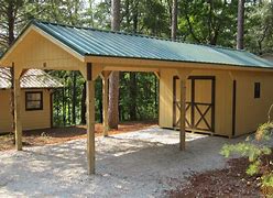 Image result for Single-Car Carport with Storage Shed