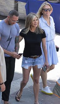 Image result for Jennifer Aniston Wearing Flip Flops and Tan