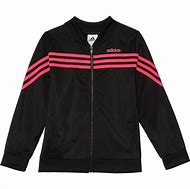 Image result for Adidas Girl Linear Tricot Jacket Black Gold