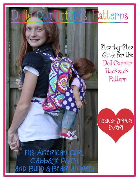 Large Doll Carrier Backpack For Girls Pattern PDF Download   Pixie Faire