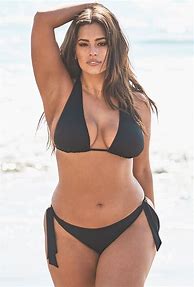 Image result for Plus Size Womens Elite Triangle Bikini Top By Swimsuits For All In Black (Size 12)