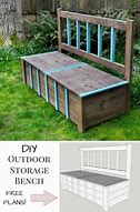 Image result for how to build an outdoor storage bench