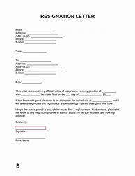 Image result for Templates for Resignation Letter Word