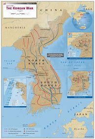 Image result for Map of Korea during Korean War