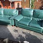 Image result for Green Leather Sofa