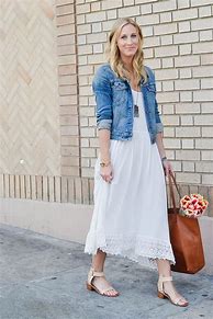 Image result for Skirt with Jean Jacket