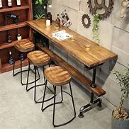 Image result for 51" Retro Rectangular Bar Table Natural Industrial Pub Table
