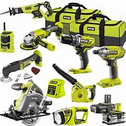 Image result for RYOBI ONE+ 18V Cordless 5-Tool Combo Kit With (2) 1.5 Ah Compact Lithium-Ion Batteries, Charger, And Bag