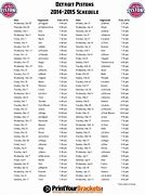 Image result for Detroit Pistons Schedule Printable
