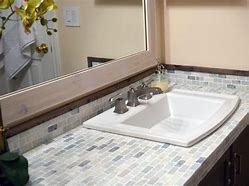 Image result for Ceramic Tile Bathroom Countertop