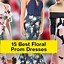 Image result for Floral Print Prom Dress