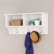 Image result for White Wall Mounted Coat Rack with Cubbies