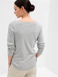 Image result for Gap Factory Women's Favorite Boatneck T-Shirt Black White Stripe Size L