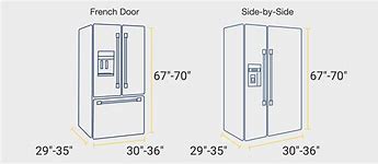 Image result for 2 Door Refrigerator Dimensions