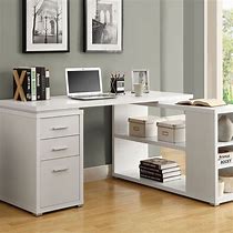 Image result for White Corner Desk with Shelf