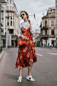 Image result for Floral Dress with Sneakers