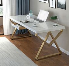 Image result for Home Office with Wood Grain Desk and White Walls