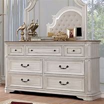 Image result for White and Wood Dresser and Side Table Set