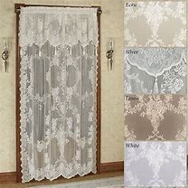Image result for Enchanting Roses Lace Curtain Panel, 56 X 63, Antique White