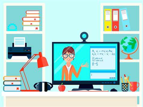 Remote Learning Teacher Composition 482816 Vector Art at Vecteezy