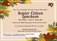 Image result for Sample Invitation to Monthly Senior Citizen Luncheon
