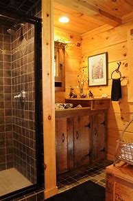 Image result for Small Rustic Cabin Bathroom