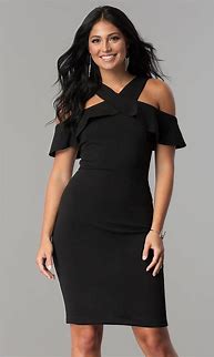 Image result for Cold Shoulder Black Dresses