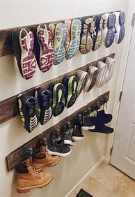 Image result for wall shoes racks diy
