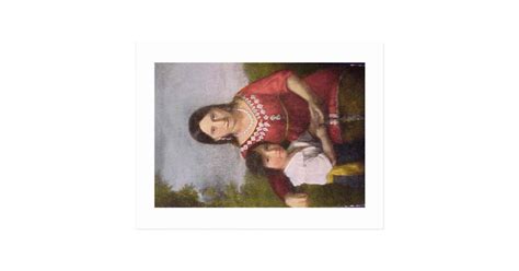 Postcard of Pocahontas with her son.   Zazzle 