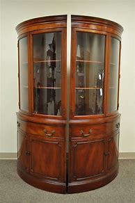 Image result for White Antique Curio Cabinet Curved Glass