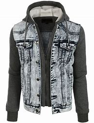 Image result for Jean Jacket with Hoodie Men