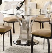 Image result for Glass Top Pedestal Dining Table