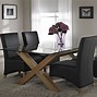 Image result for Wooden Glass Dining Table