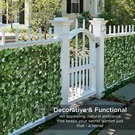 Image result for Artificial Ivy Hedge Leaf And Vine Privacy Fence Wall Screen, Stretchable Privacy Fence Wall Guardrail Decorative Leaves Blocking Plants For Outdoor