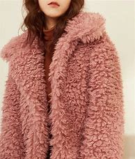 Image result for Pink Fluffy Faux Fur Coat