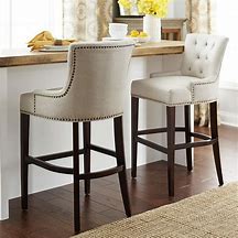 Image result for Wayfair Karmen Bar & Counter Stool Upholstered/Leather/Metal/Faux Leather In Black/Brown, Size 30.13 H X 17.25 W X 17.25 D In