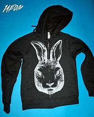 Image result for Black Zip Up Bunny Hoodie