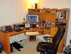 Image result for Black Corner Computer Desk