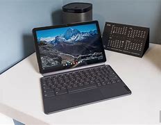 Image result for Lenovo - Chromebook Duet - 10.1" Touch Screen Tablet - 4GB Memory - 128GB SSD - With Keyboard - Ice Blue + Iron Gray