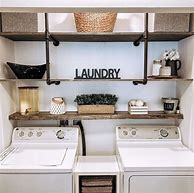Image result for Laundry Room Hanging Rod and Shelves